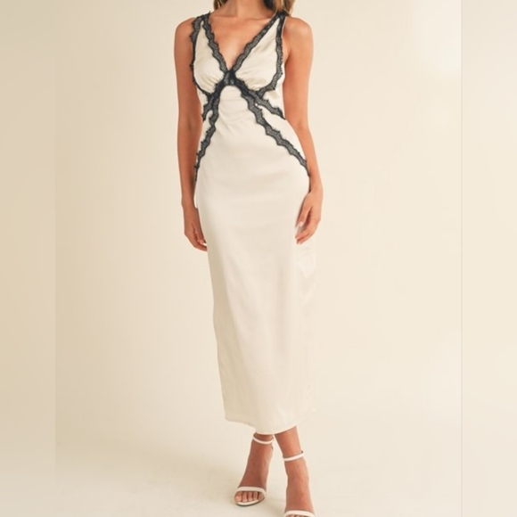 PLUNGE CAMI DRESS - Picture 1 of 7